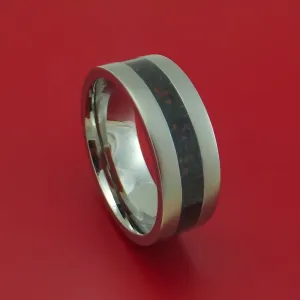 Titanium And Mixed Dinosaur Bone Ring Custom Made Fossil Band