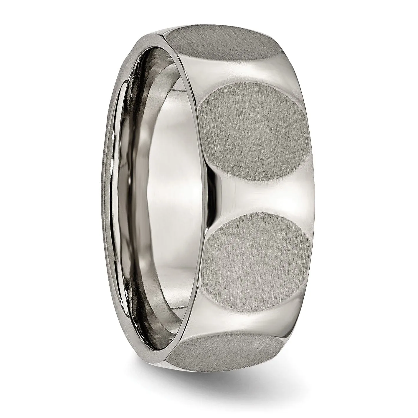 Titanium Faceted Brushed Band