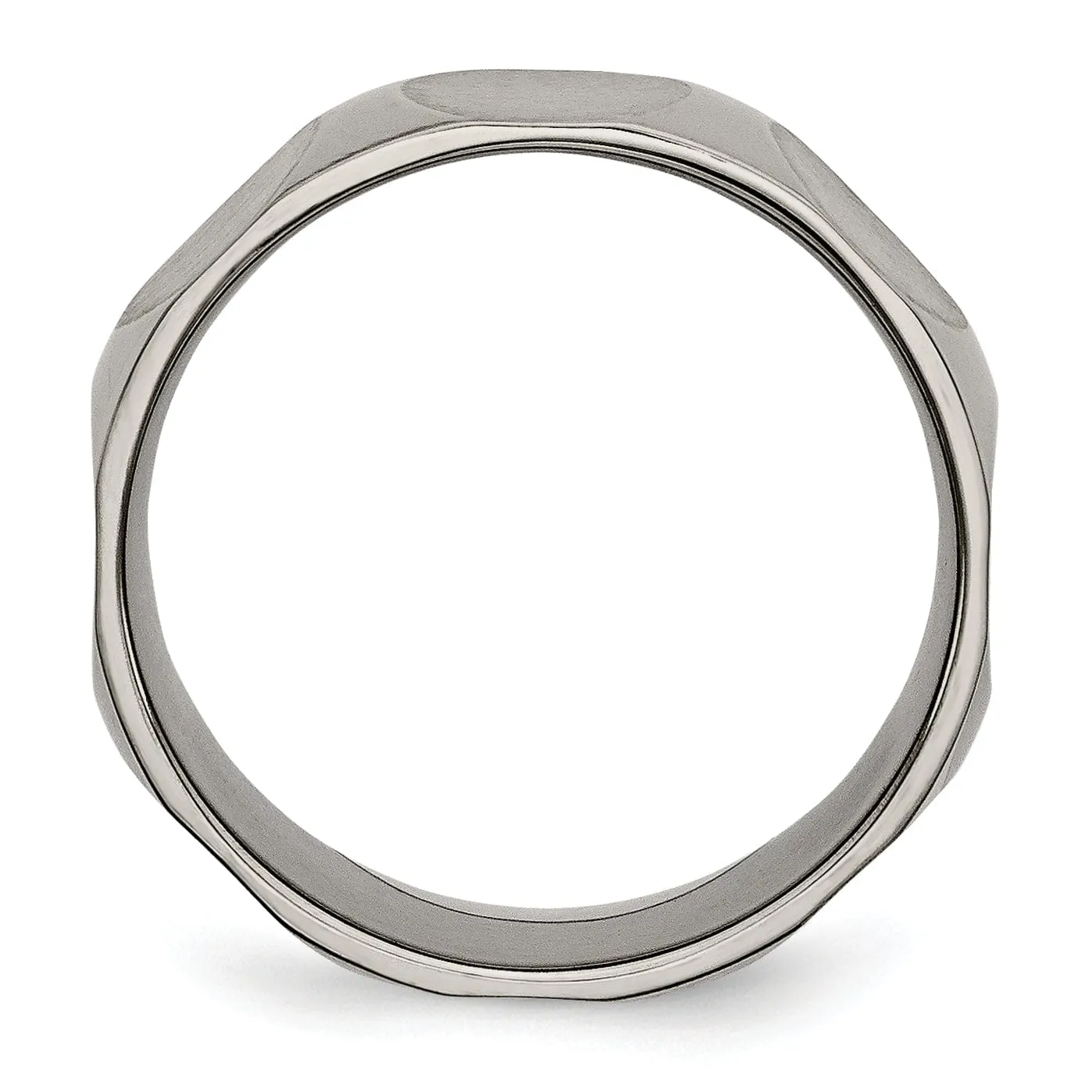 Titanium Faceted Brushed Band