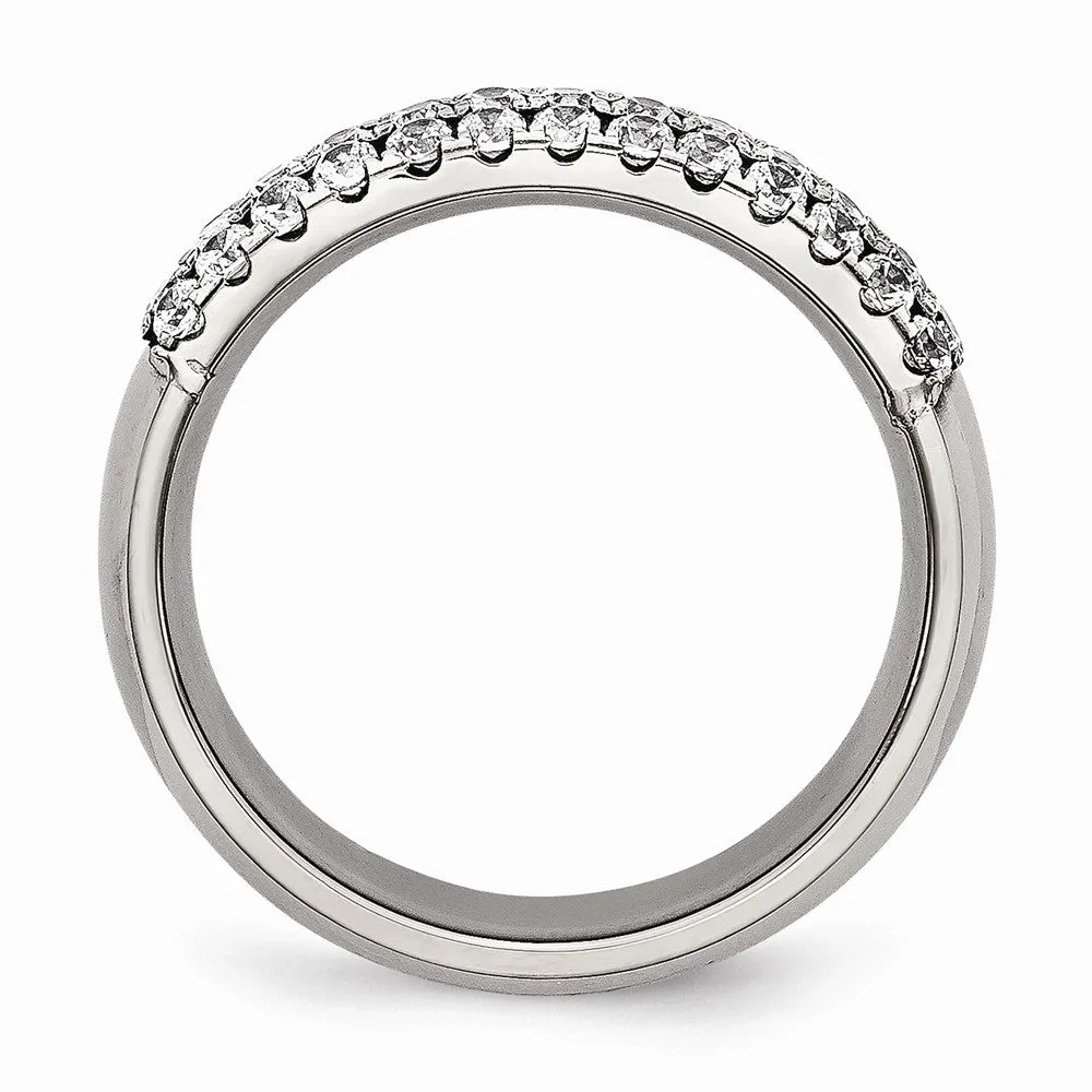 Titanium Multi-row CZ Ring