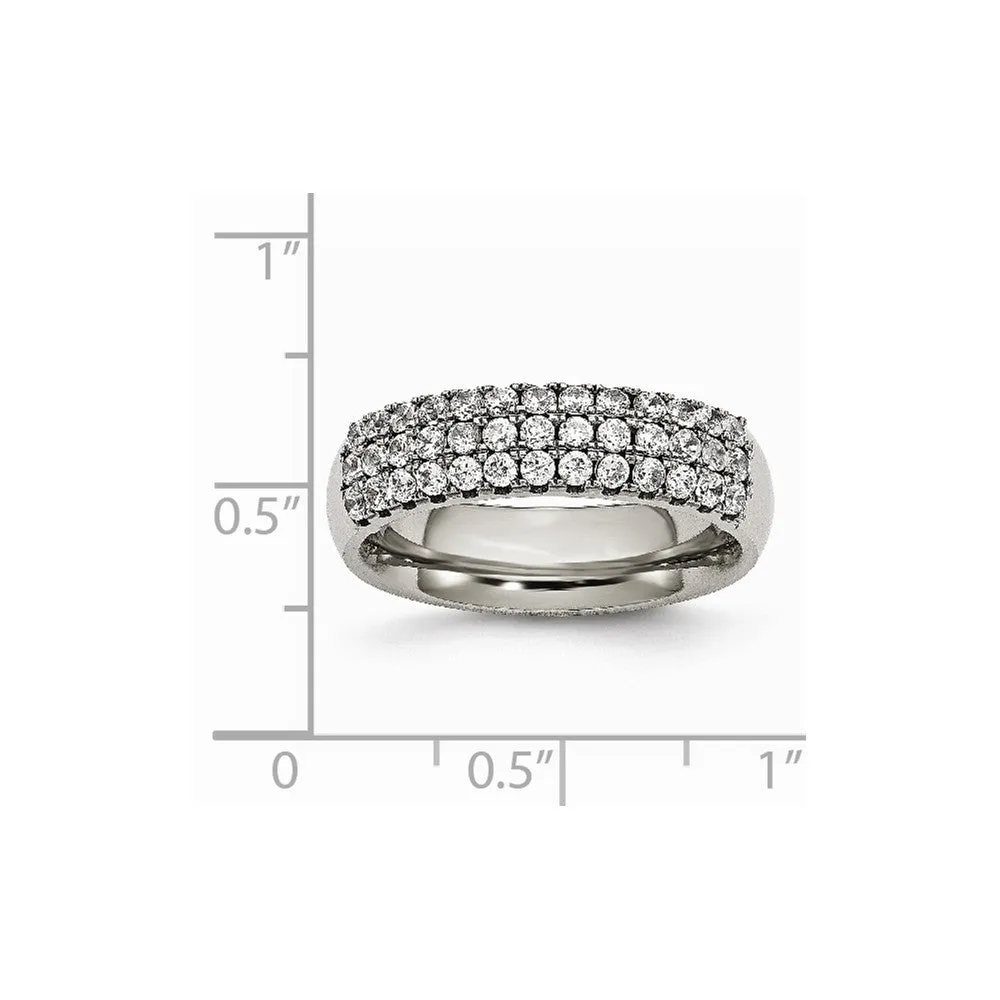 Titanium Multi-row CZ Ring