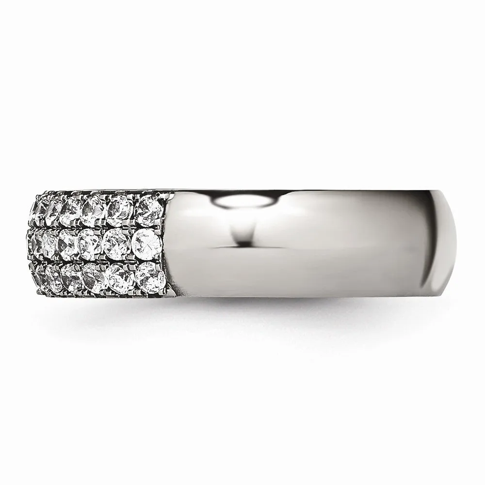 Titanium Multi-row CZ Ring