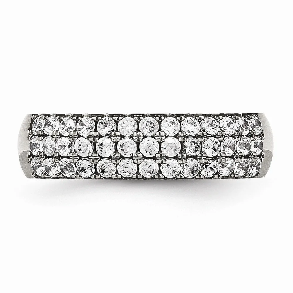 Titanium Multi-row CZ Ring