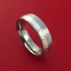 Titanium Ring with Palladium Silver Inlay Custom Made Band