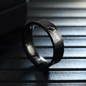 Titanium Steel Couple Pair Ring I Love You Handshake Jewelry