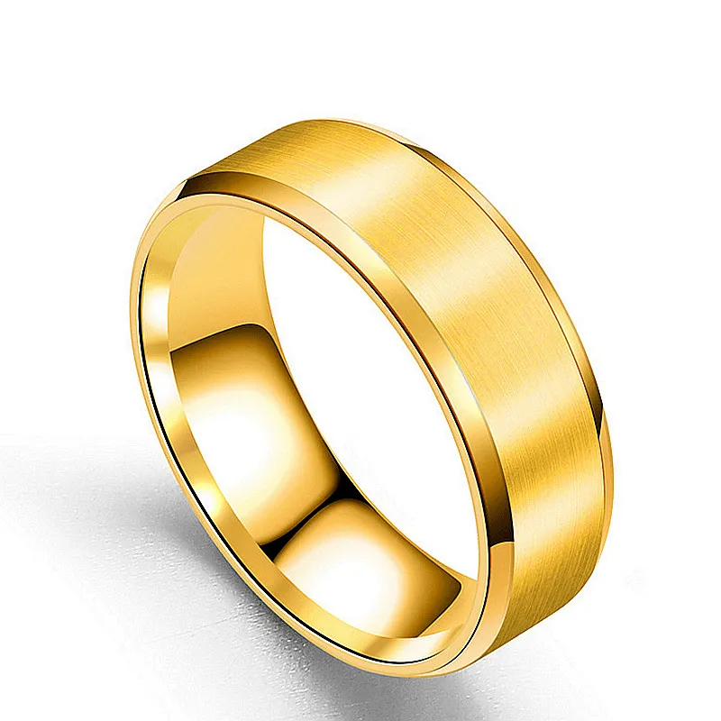 Titanium Steel Men's Brushed Wedding Band Ring