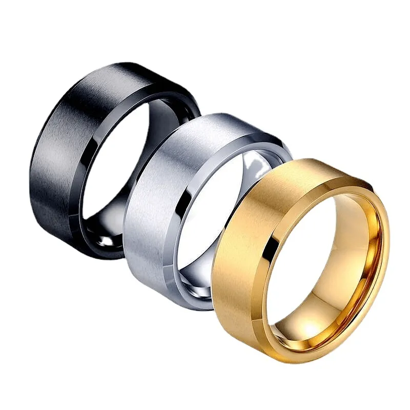 Titanium Steel Men's Brushed Wedding Band Ring