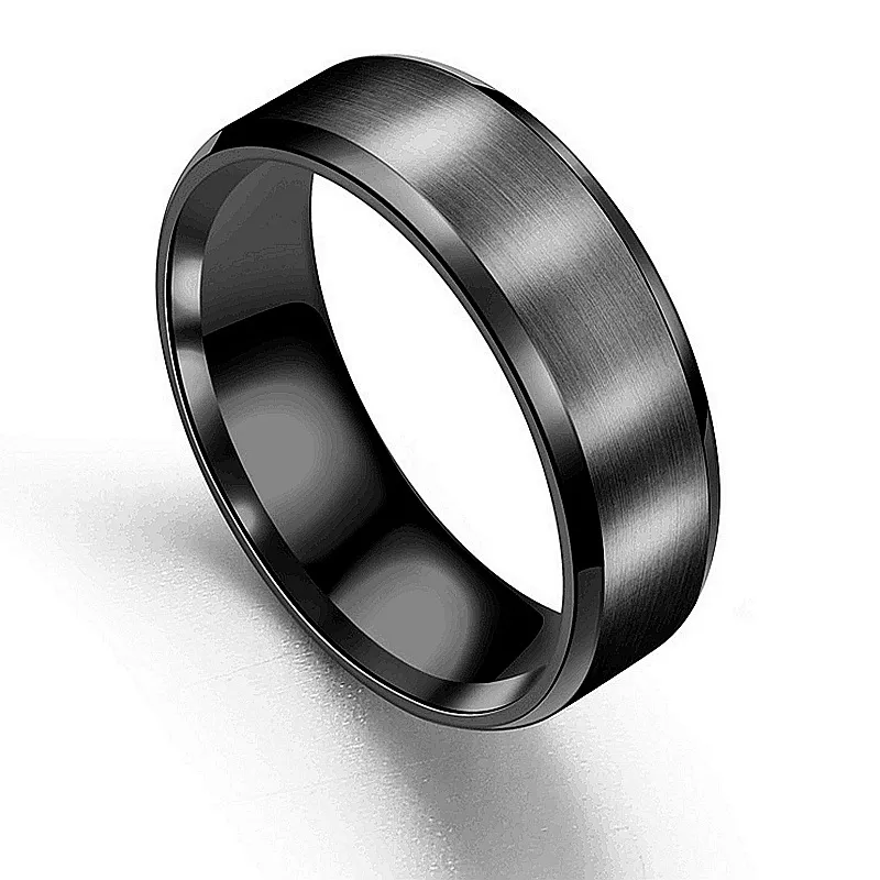 Titanium Steel Men's Brushed Wedding Band Ring