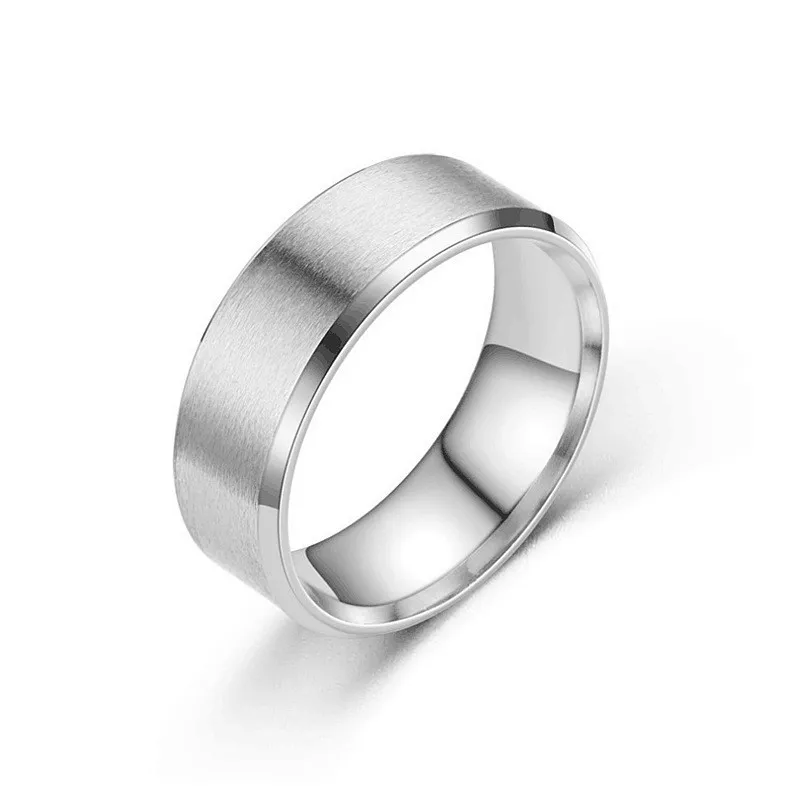 Titanium Steel Men's Brushed Wedding Band Ring