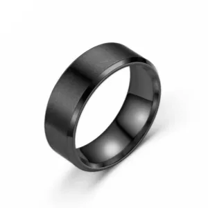Titanium Steel Men's Brushed Wedding Band Ring