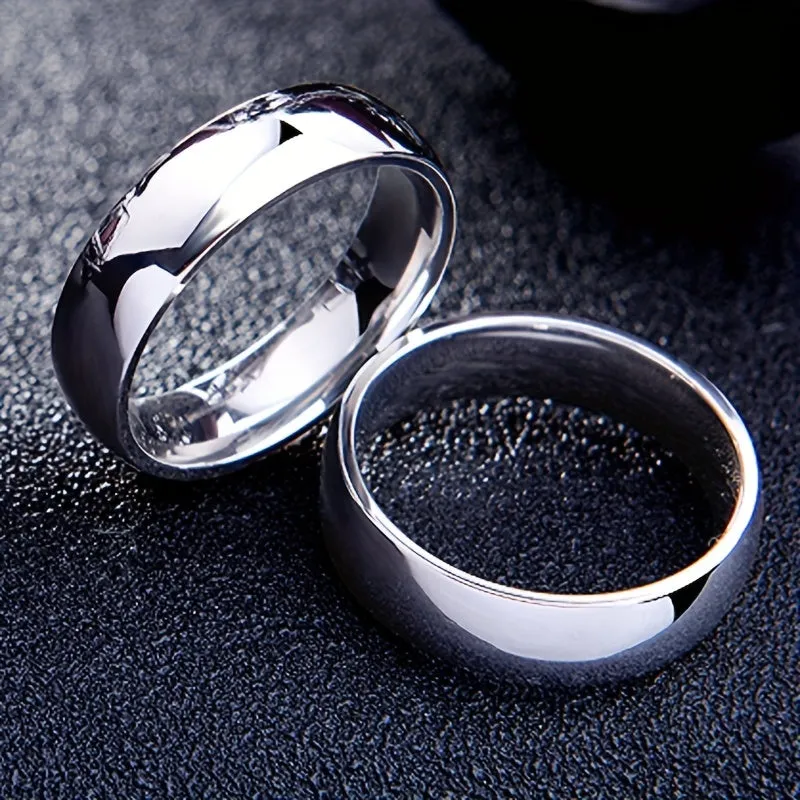 Titanium Steel Ring 6MM Plain Arc Versatile Ring Men