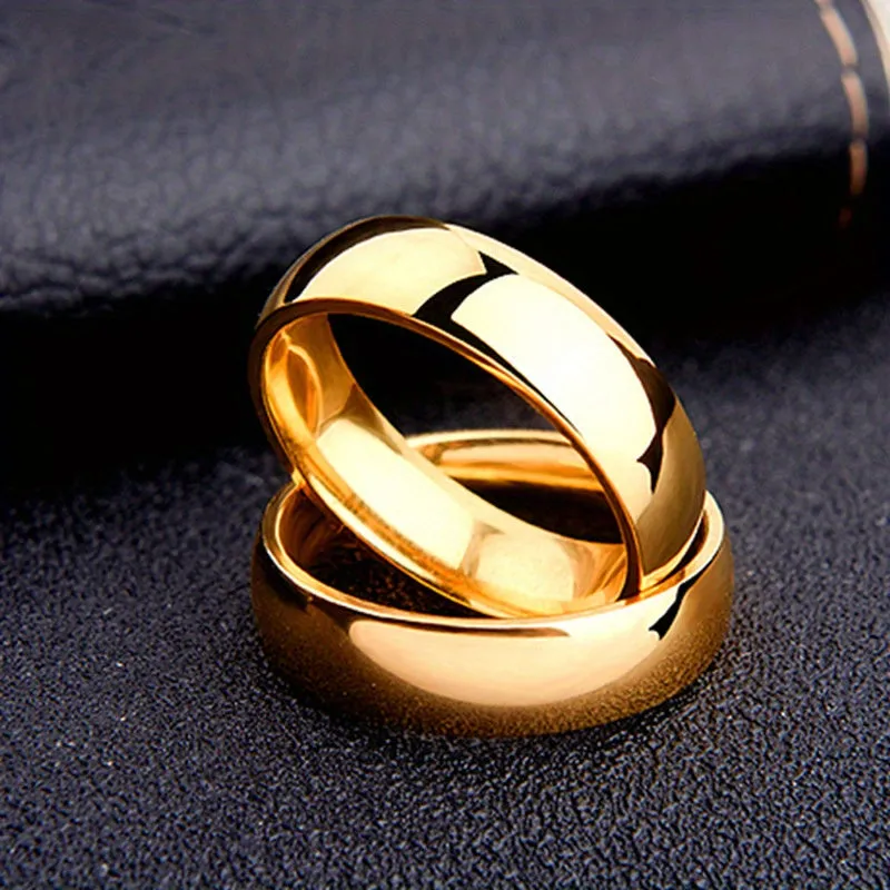 Titanium Steel Ring 6MM Plain Arc Versatile Ring Men