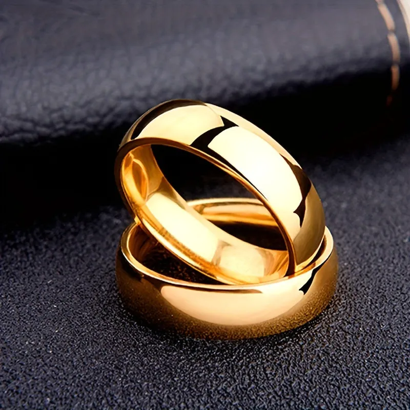 Titanium Steel Ring 6MM Plain Arc Versatile Ring Men