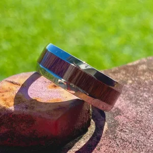 Titanium Wood Inlay Ring MMR-6