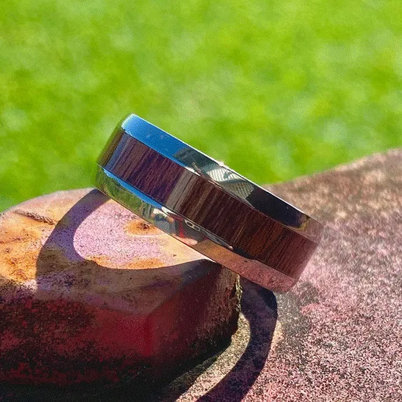 Titanium Wood Inlay Ring MMR-6