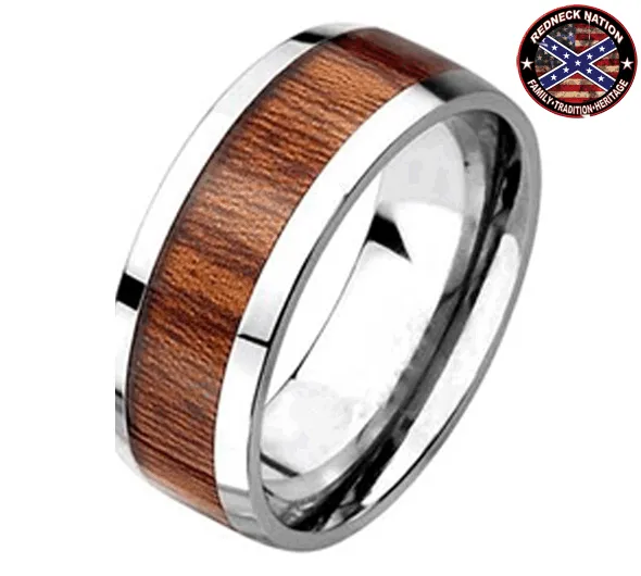 Titanium Wood Inlay Ring MMR-6