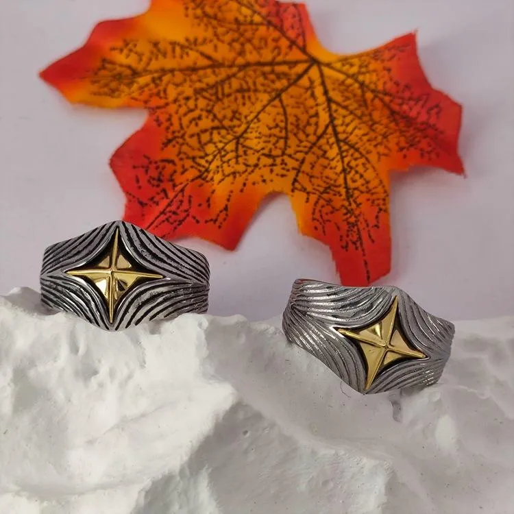Trendy Retro Handmade All-Cloud Chaoxuan Old Heavy Industry Eye Of God Pattern Irregular Pattern Ring For Men And Women