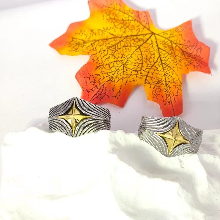 Trendy Retro Handmade All-Cloud Chaoxuan Old Heavy Industry Eye Of God Pattern Irregular Pattern Ring For Men And Women