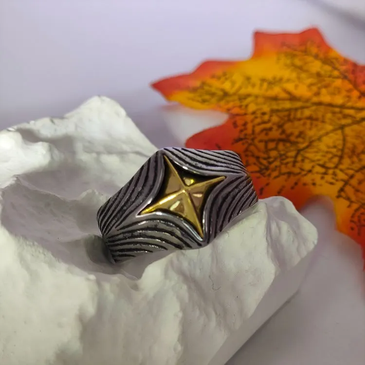 Trendy Retro Handmade All-Cloud Chaoxuan Old Heavy Industry Eye Of God Pattern Irregular Pattern Ring For Men And Women