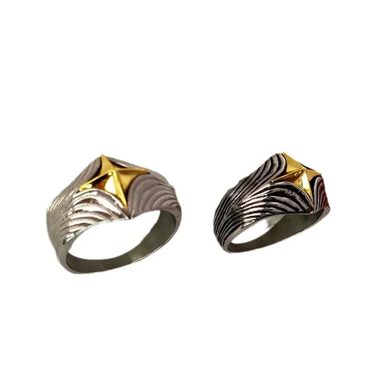 Trendy Retro Handmade All-Cloud Chaoxuan Old Heavy Industry Eye Of God Pattern Irregular Pattern Ring For Men And Women