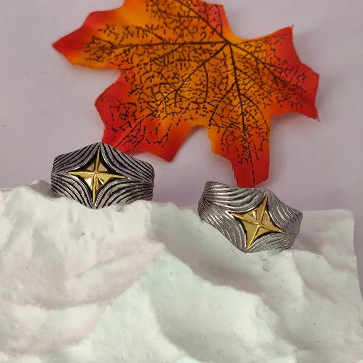 Trendy Retro Handmade All-Cloud Chaoxuan Old Heavy Industry Eye Of God Pattern Irregular Pattern Ring For Men And Women