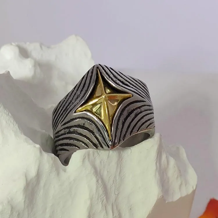 Trendy Retro Handmade All-Cloud Chaoxuan Old Heavy Industry Eye Of God Pattern Irregular Pattern Ring For Men And Women