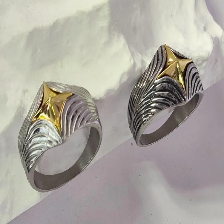 Trendy Retro Handmade All-Cloud Chaoxuan Old Heavy Industry Eye Of God Pattern Irregular Pattern Ring For Men And Women
