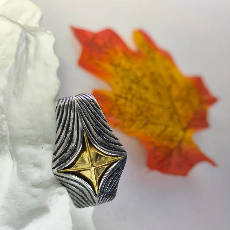 Trendy Retro Handmade All-Cloud Chaoxuan Old Heavy Industry Eye Of God Pattern Irregular Pattern Ring For Men And Women