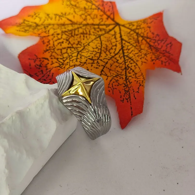Trendy Retro Handmade All-Cloud Chaoxuan Old Heavy Industry Eye Of God Pattern Irregular Pattern Ring For Men And Women