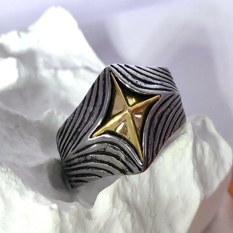 Trendy Retro Handmade All-Cloud Chaoxuan Old Heavy Industry Eye Of God Pattern Irregular Pattern Ring For Men And Women