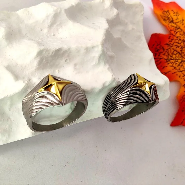 Trendy Retro Handmade All-Cloud Chaoxuan Old Heavy Industry Eye Of God Pattern Irregular Pattern Ring For Men And Women