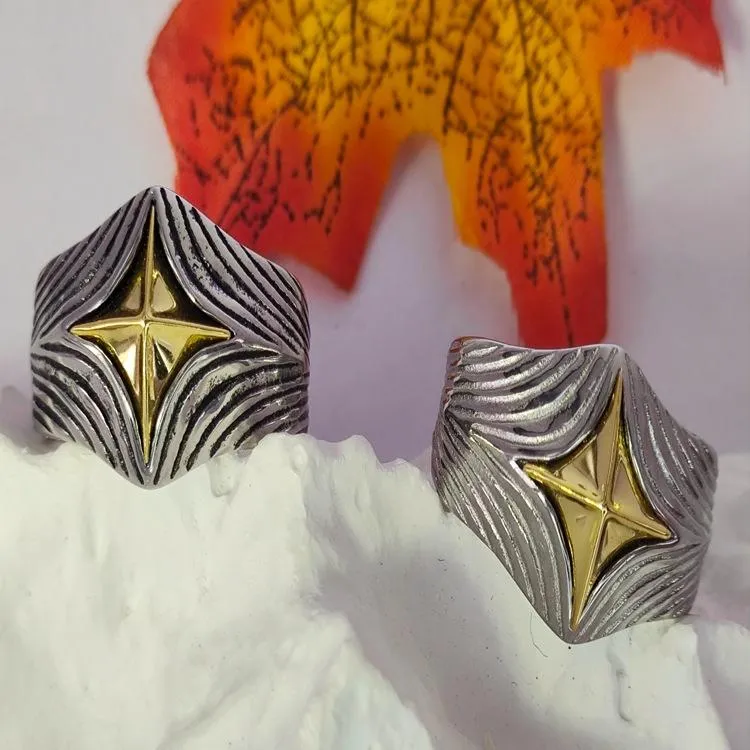 Trendy Retro Handmade All-Cloud Chaoxuan Old Heavy Industry Eye Of God Pattern Irregular Pattern Ring For Men And Women