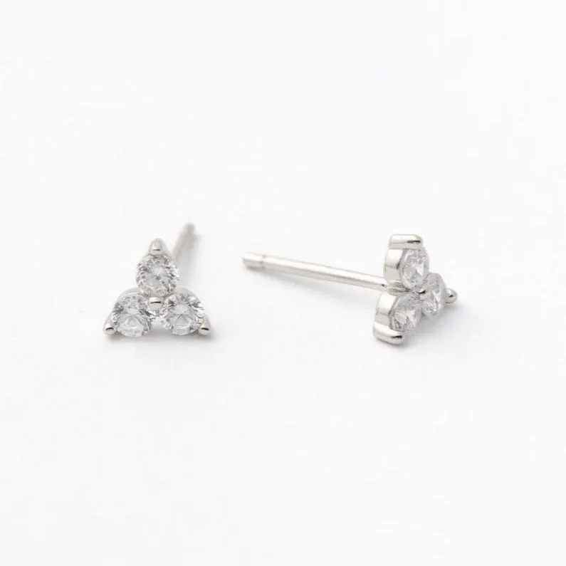 Trio Stone Stud Earring