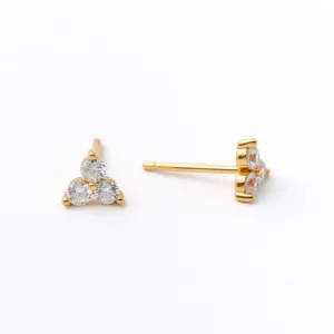 Trio Stone Stud Earring