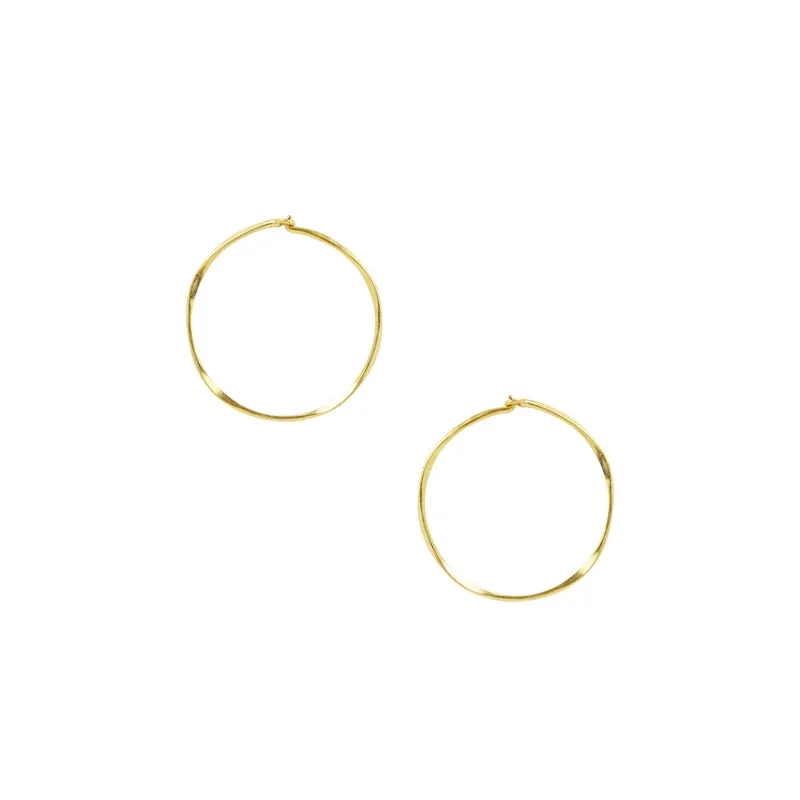 Twisted Sleeper Hoops in Gold - 1"