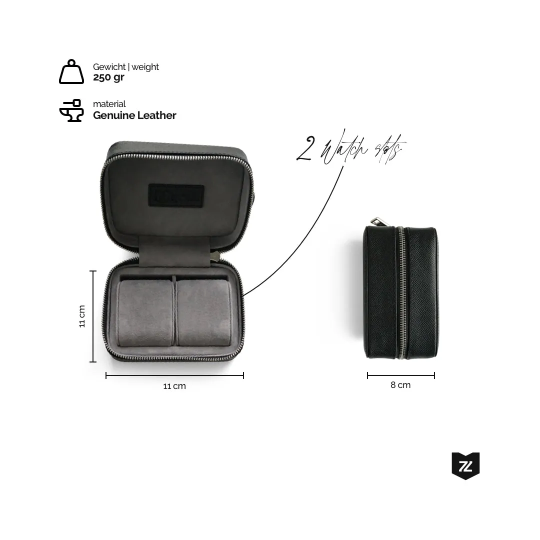 Uhrenbox 2 Uhren [Schwarz]