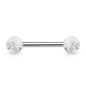 Ultra Glitter Acrylic Balls Grade 23 Solid Titanium Barbell Tongue Rings