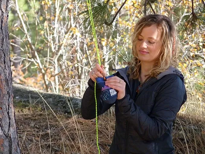 Ultralight Bear Bag Food Hanging System for Camping & Hiking - Waterproof Food Bag with Easy 2-to-1 Pulley, Paracord Ropes, Rock Sok, Carabiners & Instructions