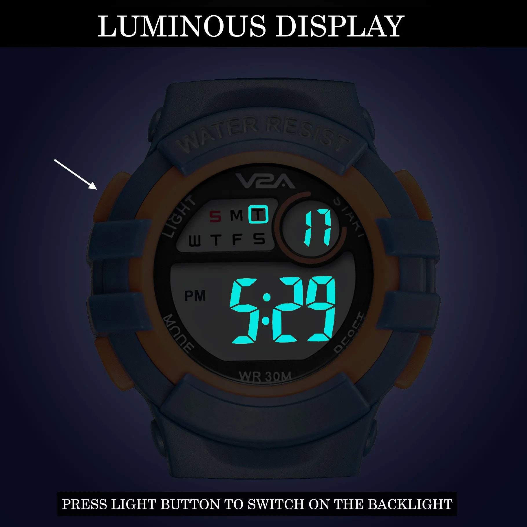 V2A Digital Watch Unisex-Child Kids Watch Between 3 to 10 Years of Age Multi-Functional 30 M Waterproof Digital Sports Watch for Kids | Digital Watch for Kids