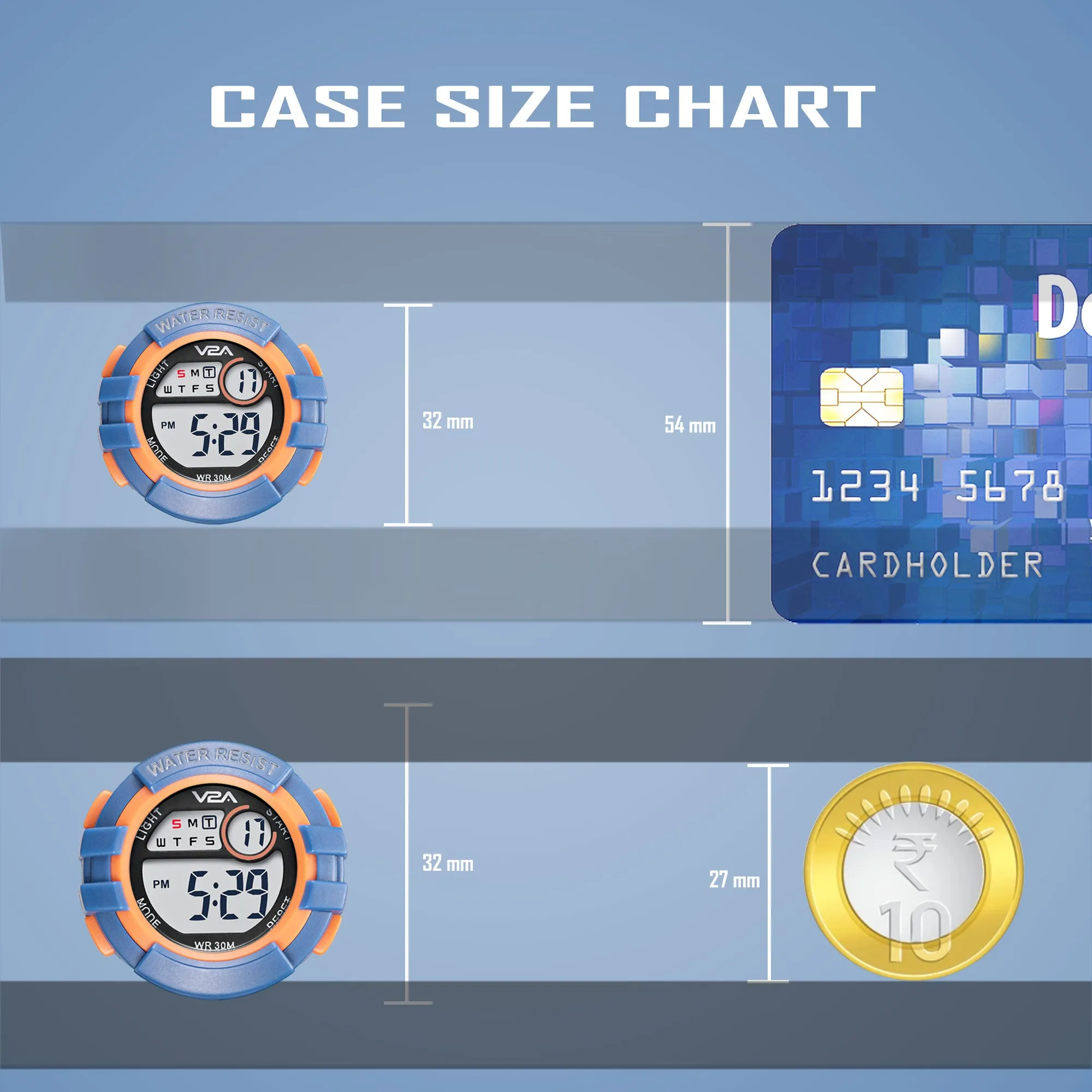 V2A Digital Watch Unisex-Child Kids Watch Between 3 to 10 Years of Age Multi-Functional 30 M Waterproof Digital Sports Watch for Kids | Digital Watch for Kids