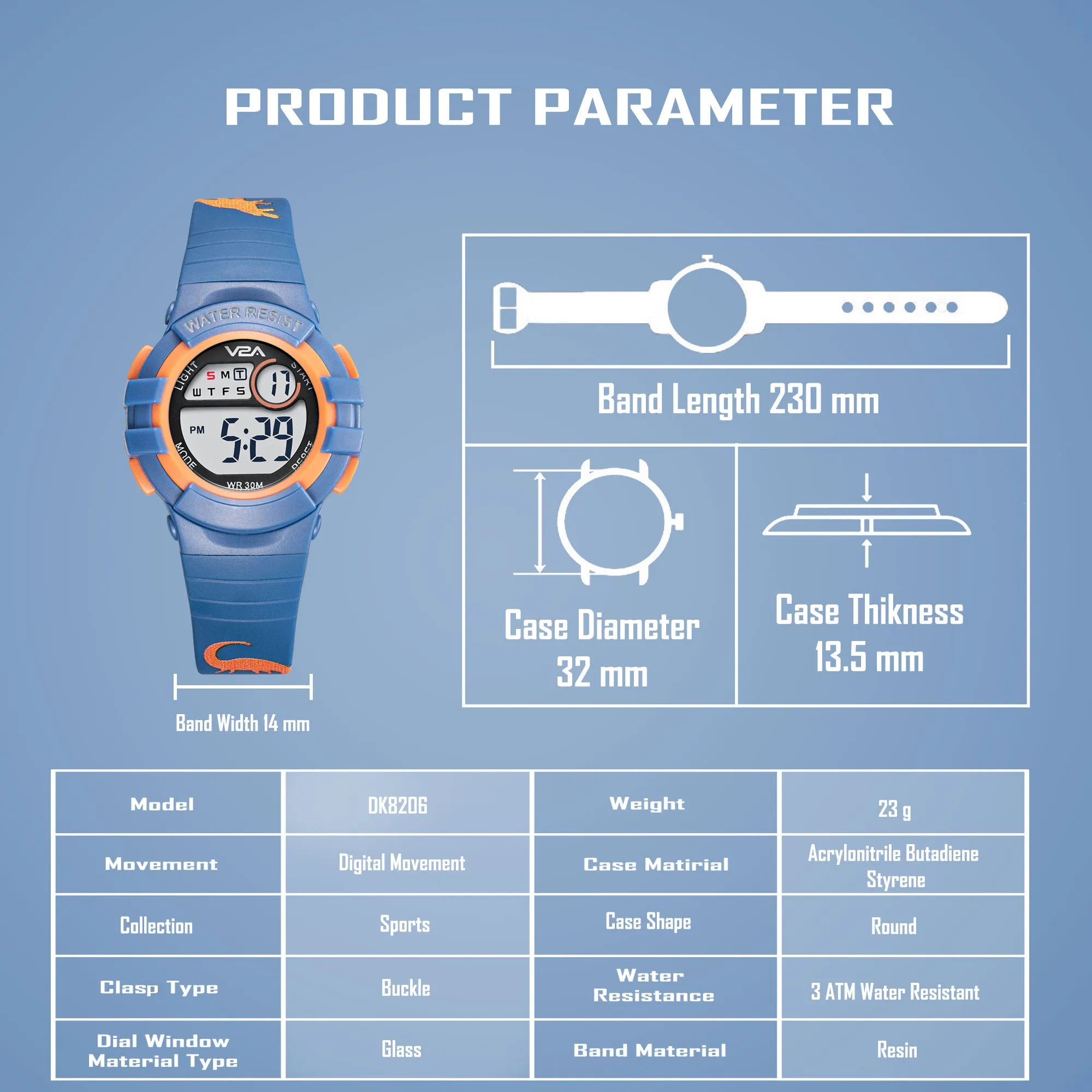 V2A Digital Watch Unisex-Child Kids Watch Between 3 to 10 Years of Age Multi-Functional 30 M Waterproof Digital Sports Watch for Kids | Digital Watch for Kids