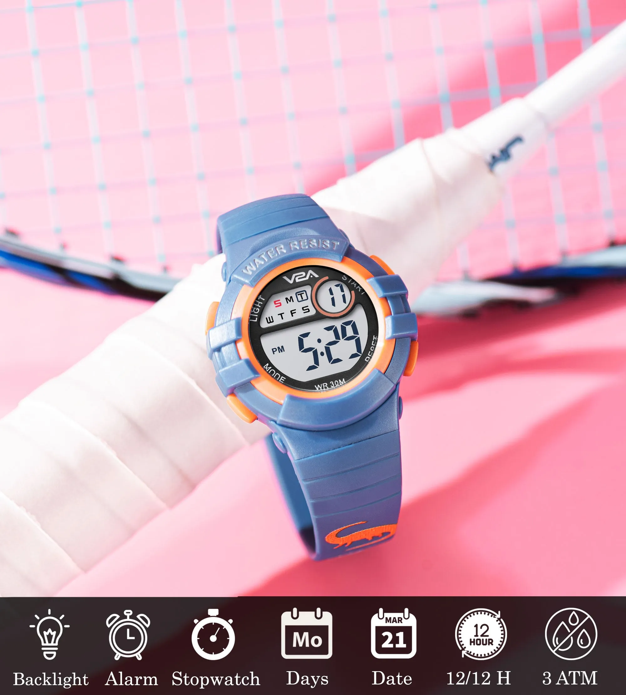 V2A Digital Watch Unisex-Child Kids Watch Between 3 to 10 Years of Age Multi-Functional 30 M Waterproof Digital Sports Watch for Kids | Digital Watch for Kids