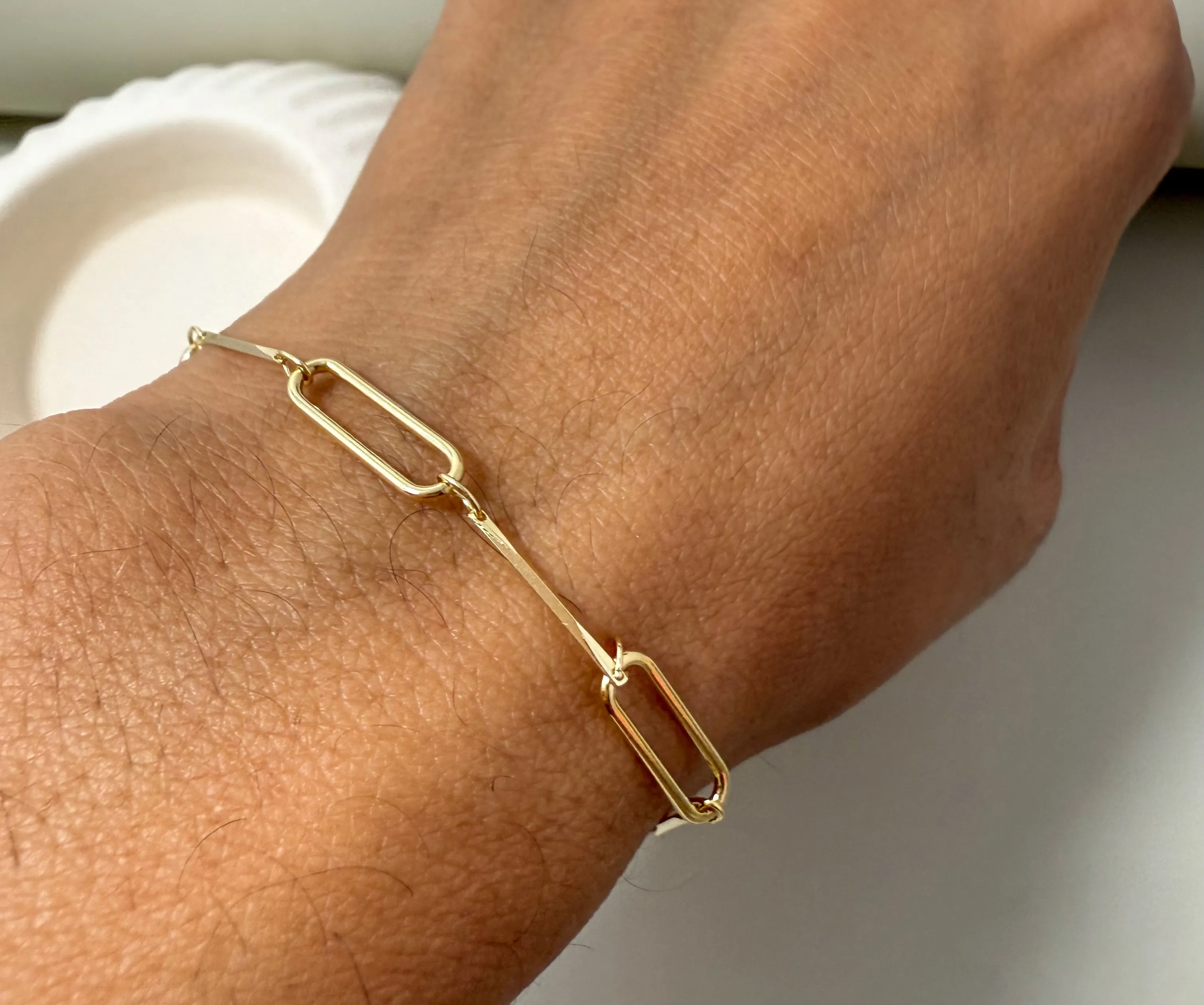 Velani Jewelry Serene Paperclip Link Bracelet
