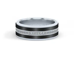 Verragio Titanium & Gold Diamond Men's Wedding Band
