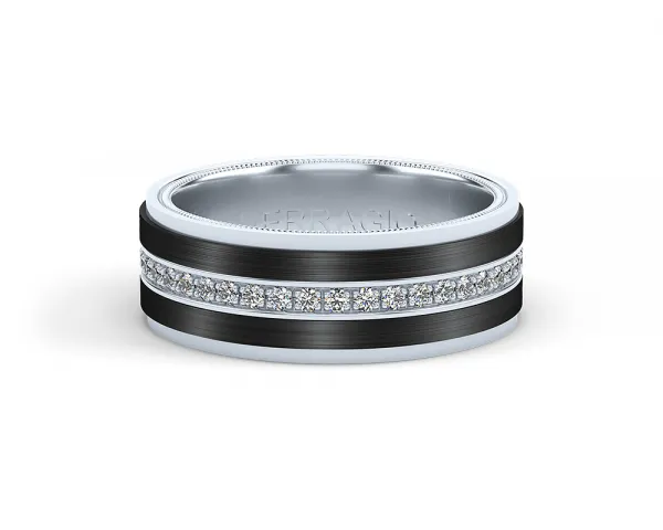 Verragio Titanium & Gold Diamond Men's Wedding Band