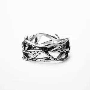 Vintage Dark Cold Wind Vine Thorns Ring Men's And Women's Ins Trendy Jewelry Hip-hop Personality Niche Titanium Steel Ring