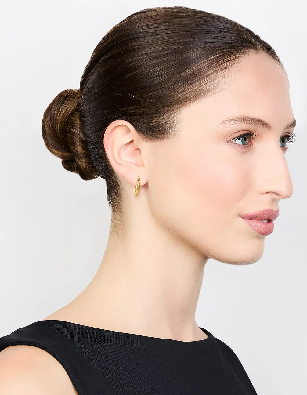 Waterproof Gold Plated Stainless Steel Clean Hinge Hoop Earrings
