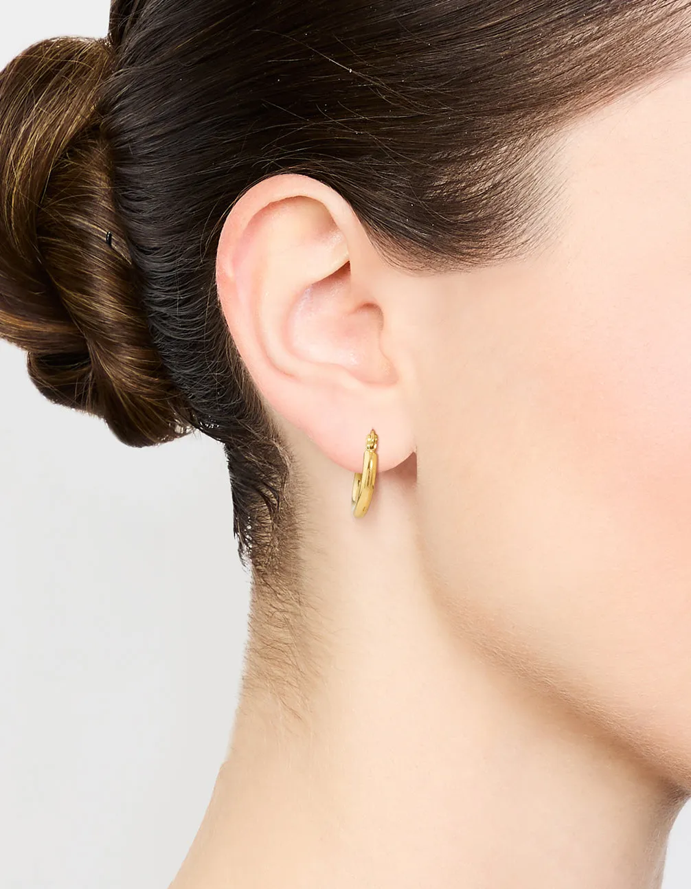 Waterproof Gold Plated Stainless Steel Clean Hinge Hoop Earrings