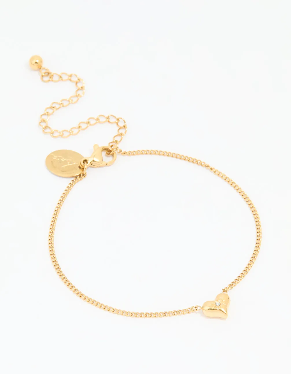 Waterproof Gold Plated Stainless Steel Dainty Heart Bracelet