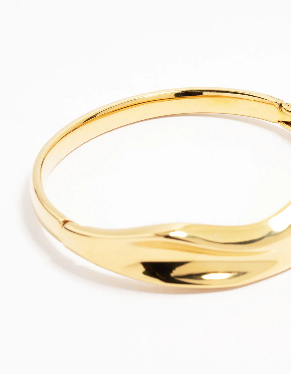 Waterproof Gold Plated Stainless Steel Thick Indented Twist Bracelet